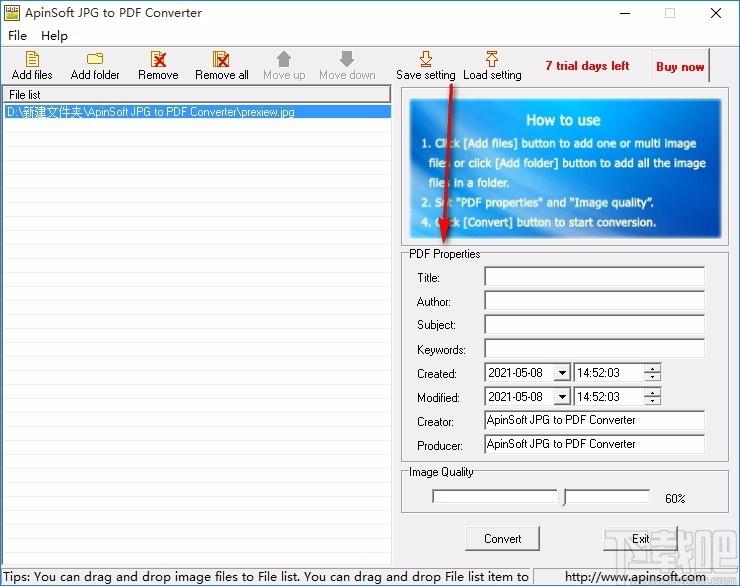 ApinSoft JPG to PDF Converter,JPG转PDF,图片转换