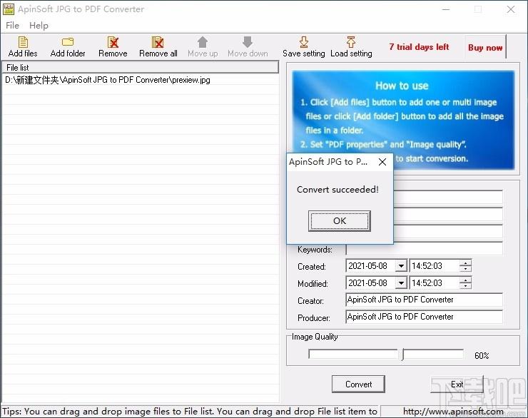 ApinSoft JPG to PDF Converter,JPG转PDF,图片转换